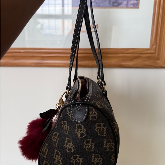 Dooney & BourkeBrown Shoulder Bag with Monogram Print - Picture 12 of 15